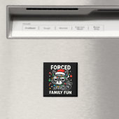 Aimant Forced Family Fun – Funny Sarcastic Raccoon Xmas C (In Situ (Lave-vaisselle))