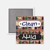 Aimant Forest Moose Wolf Wilderness Mountain Cabine Russe (Recto/Verso)