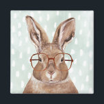 Aimant Forester à quatre roues | Lapin Lapin<br><div class="desc">Cette impression d'aquarelle comporte des lunettes porteuses de lapin | Par Victoria Borges. ID d'image : 132004GG</div>