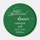 Aimant Forêt de calligraphie élégante vert pour dîner de (Devant)