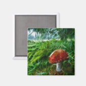 Aimant Forêt de fractale de champignon (Recto/Verso)