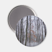 Aimant Forêt huppée neige paysage d'hiver Photographie (Recto/Verso)