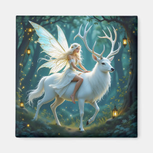 Aimant Forêt Magique de la Fée et du Cerf Blanc
