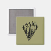 Aimant Forêt minime de pins paysagers (Recto/Verso)