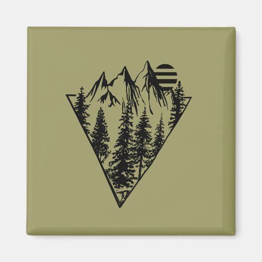 Aimant Forêt minime de pins paysagers (Devant)