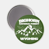 Aimant Forêt nationale de Bighorn Wyoming (Recto/Verso)