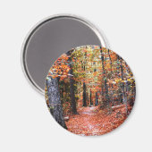 Aimant Forêt peinte sentier d'automne Cadeaux d'aquarelle (Recto/Verso)