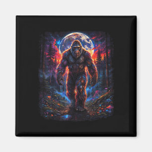 Aimant Forêt rétro sasquatch bigfoot randonnée nature