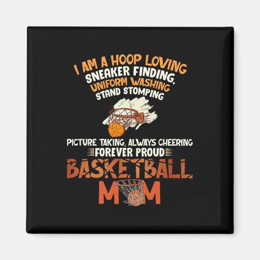 Aimant Forever Fier maman de basket-ball (Devant)