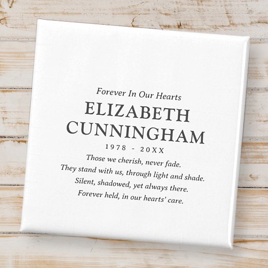 Aimant Forever In Our Hearts Memorial Modern Simple Citat