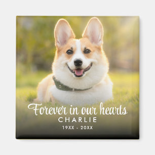 Aimant Forever in our Hearts Pet Photo Memorial