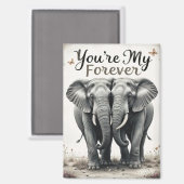 Aimant Forever Love Elephants Faune Art (Recto/Verso)