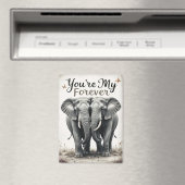 Aimant Forever Love Elephants Faune Art (In Situ (Lave-vaisselle))