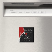 Aimant Formal Red et Black Enregistrer l'aimant Date (In Situ (Lave-vaisselle))