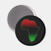 Aimant Forme Afrique rouge, noire et verte (Recto/Verso)