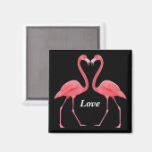 Aimant Forme cardiaque des Flamants roses (Recto/Verso)