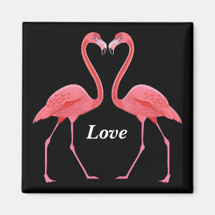 Aimant Forme cardiaque des Flamants roses