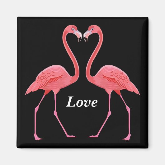 Aimant Forme cardiaque des Flamants roses (Devant)