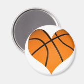 Aimant Forme cardiaque du basket-ball (Recto/Verso)
