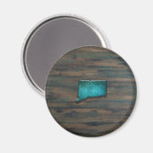 Aimant Forme de Connecticut Turquoise rustique (Recto/Verso)