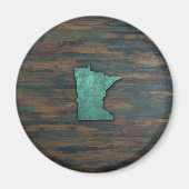 Aimant Forme de Minnesota Turquoise rustique (Devant)