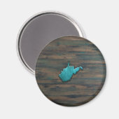 Aimant Forme de Virginie occidentale Turquoise (Recto/Verso)