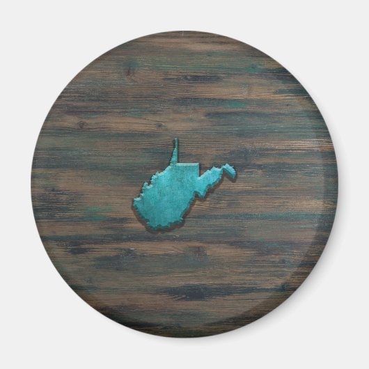 Aimant Forme de Virginie occidentale Turquoise (Devant)