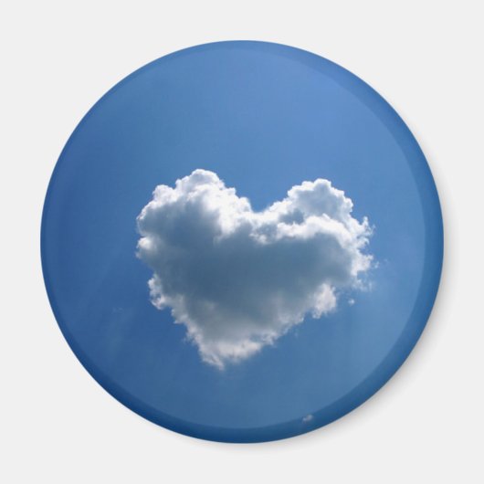 Aimant Forme nuageuse d'un coeur (Devant)