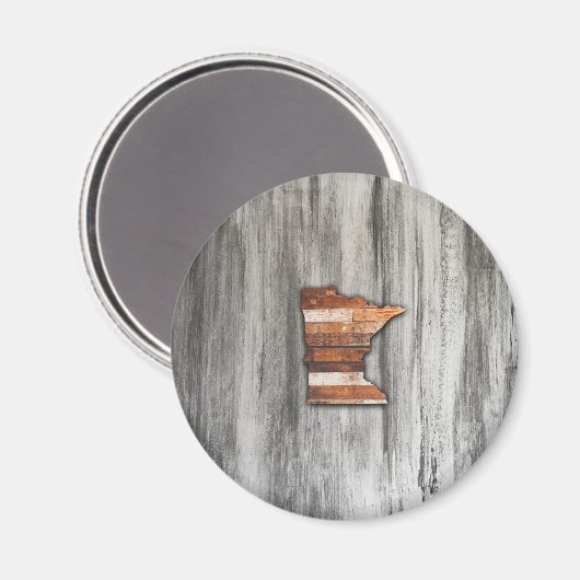 Aimant Forme rustique du Minnesota (Recto/Verso)