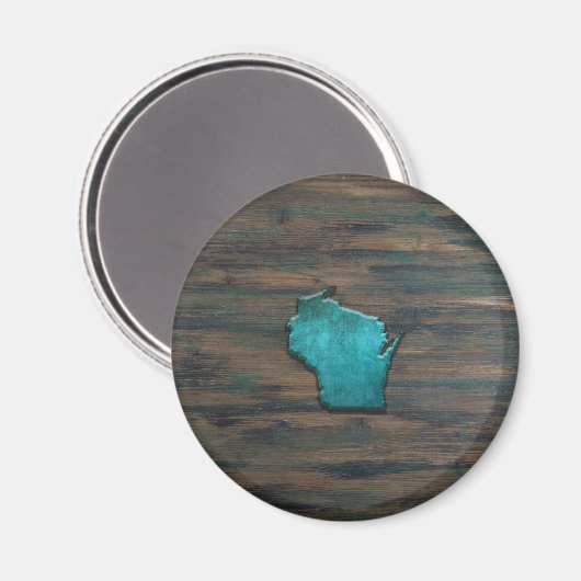 Aimant Forme Wisconsin Turquoise (Recto/Verso)