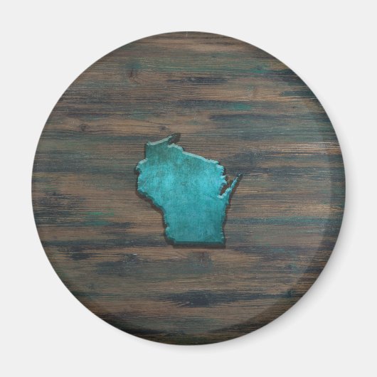 Aimant Forme Wisconsin Turquoise (Devant)