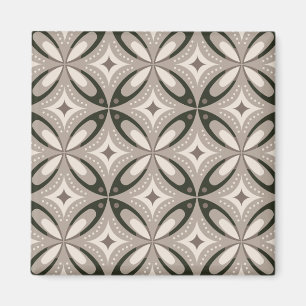 Aimant Formes circulaires rétro beige et marron