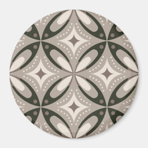 Aimant Formes circulaires rétro beige et marron