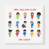 Aimant Formes colorées Enfants multiculturels (Devant)