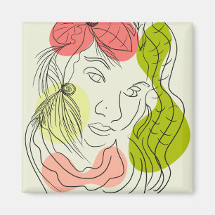 Aimant Formes d'art de femme latine Floral