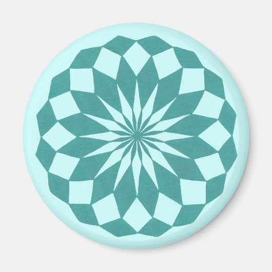 Aimant Formes de diamant en Turquoise Turquoise, Mandala (Devant)