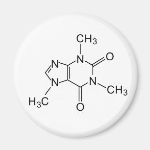 Aimant formule chimique café élément chimie du café