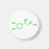 Aimant Formule chimique moléculaire d'adrénaline (Devant)