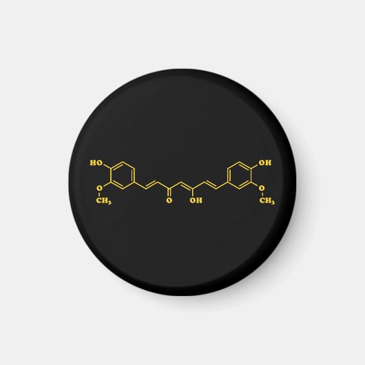 Aimant Formule chimique moléculaire de curcumin curcumin  (Devant)