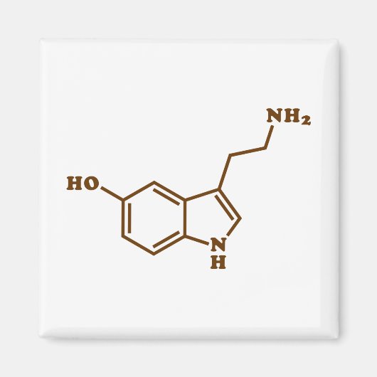 Aimant Formule chimique moléculaire de sérotonine (Devant)