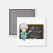 Aimant Formule EMC2 du professeur de sciences (Recto/Verso)