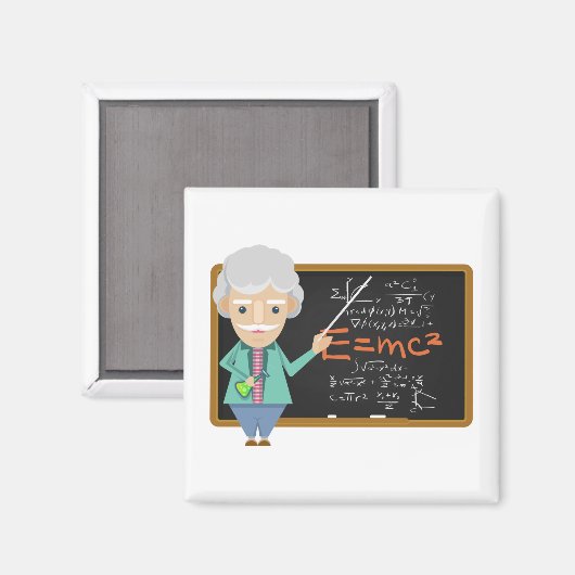 Aimant Formule EMC2 du professeur de sciences (Recto/Verso)