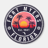 Aimant Fort Myers Beach Retro - Floride Retro Souvenir (Devant)