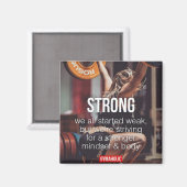 Aimant FORT, Poids des femmes levant des mots inspirants (Recto/Verso)