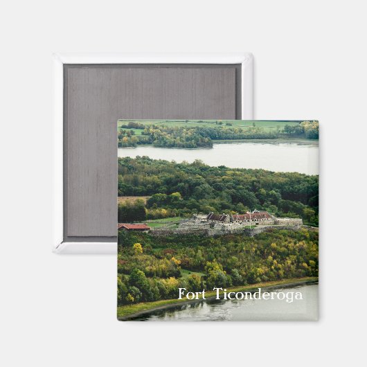 Aimant Fort Ticondéroga Automne Upstate New York Custom (Recto/Verso)