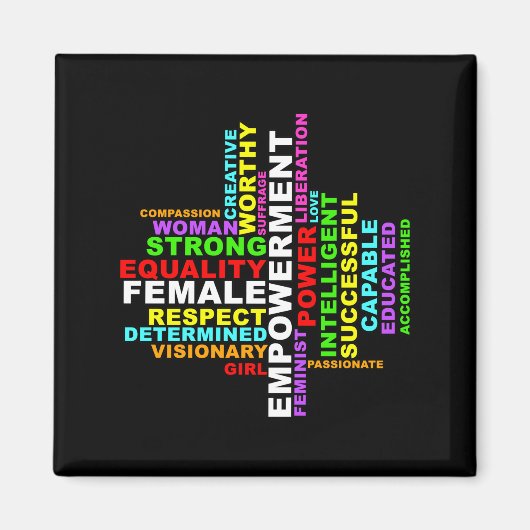 Aimant Forte femme Word Cloud (Devant)