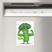 Aimant Forte Légume Club-Flexing Broccoli Drôle Cartoon (In Situ (Lave-vaisselle))