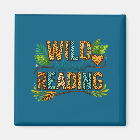 Aimant Fou de lecture de livres et bibliophile (Devant)