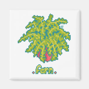 Aimant Fougère, fougère Pixelart, Pixel Art