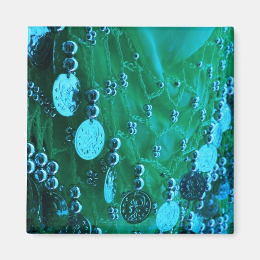 Aimant Foulard de danse du ventre avec des pièces de bind (Devant)